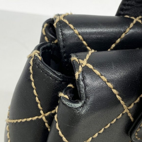 CHANEL Black Leather Wild Stitch Handbag 21x30x10cm Gold Hardware - Picture 7 of 12